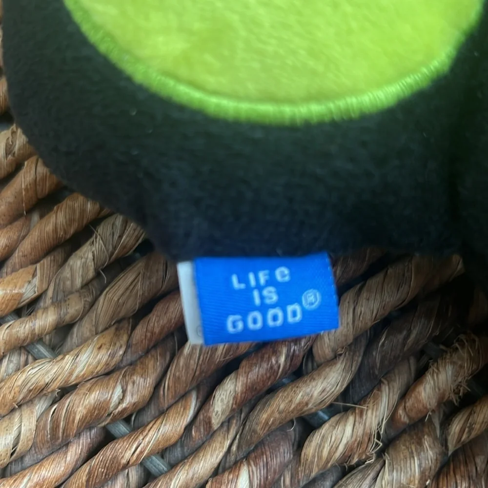 Black and Green “Life Is Good” Bat Crinkle/Squeaky Dog Toy